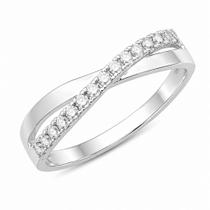 Anel em Prata 925 com Zircônia Aro X - Design Exclusivo