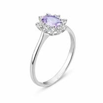 Anel em Prata 925 com Zircônia Lilás - Design Exclusivo Anel em Prata 925 com Zircônia Lilás - Design Exclusivo