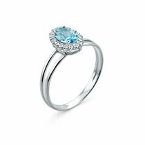 Anel em Prata 925 com Zircônia Oval Azul Claro - Joia Elegante e Moderna Anel em Prata 925 com Zircônia Oval Azul Claro - Joia Elegante e Moderna