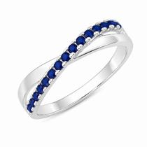 Anel em Prata 925 com Zircônias Azul Royal - Design Exclusivo Anel em Prata 925 com Zircônias Azul Royal - Design Exclusivo