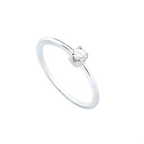 Anel em prata 925, modelo solitário.