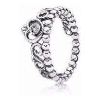 Anel em prata 950 Coroa Com Pedras Zirconias Brilhante