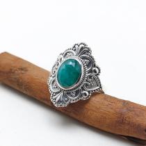 Anel em prata com Esmeralda 0103834A0184 Prata925 Esmeralda 17