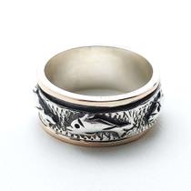Anel em prata com filete de ouro 0103810A0265 Prata925 20 Anel em prata com filete de ouro 0103810A0265 Prata925 20