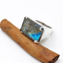 Anel em prata com Labradorita 0103820A0160 Prata925 Labradorita 14