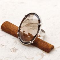 Anel em prata com Quartzo Fumê 0112837A0157 Prata925 Quartzo Fumê 23