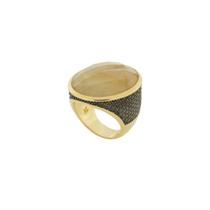 Anel em quartzo rutilado dourado Anel em quartzo rutilado dourado
