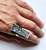 Anél em Vidro Prata