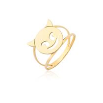 Anel Emoji Diabinho Ouro 18k Anel Emoji Diabinho Ouro 18k