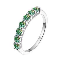 Anel Empilhável Feminino De Moissanite Com Gema De 3mm Em Prata S925 Banhada a Ouro Branco, Aliança Anel Empilhável Feminino De Moissanite Com Gema De 3mm Em Prata S925 Banhada a Ouro Branco, Aliança