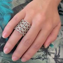 Anel Entrelaçado Cravejado