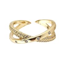 Anel Entrelaçado Dourado Luxo Anel Entrelaçado Dourado Luxo