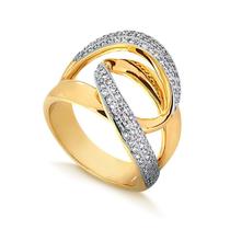Anel Entrelaçado Grosso Com Zircônia Folheado Em Ouro Anel Entrelaçado Grosso Com Zircônia Folheado Em Ouro