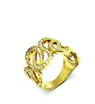 Anel Entrelace Infinito Cravejado Zirconias Banho Ouro 1435 Anel Entrelace Infinito Cravejado Zirconias Banho Ouro 1435