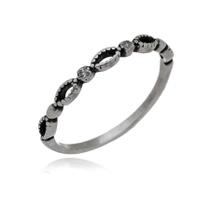 Anel Envelhecido Detalhado de Prata 925