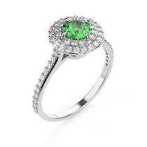 Anel Esmeralda 33 Pontos de Diamantes