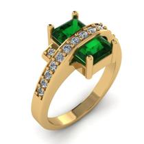Anel Esmeralda com 27 pontos de Diamantes