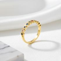 Anel estrela cristal banhado a ouro Anel estrela cristal banhado a ouro