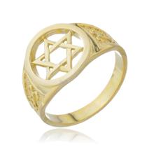 Anel Estrela De Davi Ouro Amarelo 18 Kl Mod 03 Anel Estrela De Davi Ouro Amarelo 18 Kl Mod 03