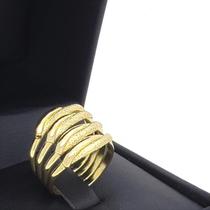Anel Faixas Trançadas Banho De Ouro 18k 2462 Anel Faixas Trançadas Banho De Ouro 18k 2462
