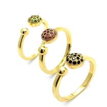 Anel Falange Ajustável Cravejado Zirconias Banho De Ouro 18k 2966A