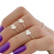 Anel falange coração regulavel de Prata legitima 925 Anel falange coração regulavel de Prata legitima 925