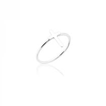 Anel Falange Cruz Minimalista Religioso Prata 925