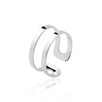 Anel Falange Dois Fios Ajustável em Prata 925 de Lei