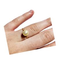 Anel falange em ouro 18k 750 - modelo pérola natural de água doce 8mm
