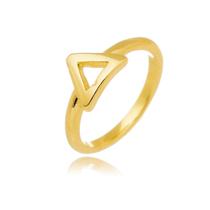 Anel falange triângulo vazado banhado a ouro 18K