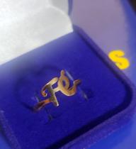 Anel Fé Ouro 18 Kilates Peso 0.91 Gramas Topo 12 mm Anel Fé Ouro 18 Kilates Peso 0.91 Gramas Topo 12 mm