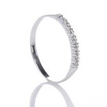 Anel Feminino Aparador Cravejado Zircônia Prata 925 de Lei Anel Feminino Aparador Cravejado Zircônia Prata 925 de Lei