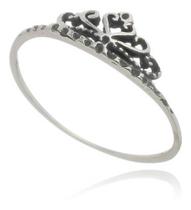 Anel Feminino Coroa Prata 925 Estilo Pandorah Maciça Delicado