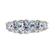Anel Feminino De Moissanite 3.6CT Com 5 Pedras Brilhantes, Aliança De Casamento Em Prata Esterlina