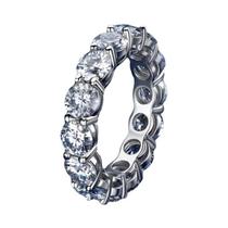 Anel Feminino De Moissanite D Color 5mm 3mm Em Prata Esterlina 925, Alianças De Eternidade Completas