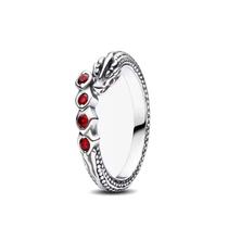 Anel Feminino de Prata 925 - Banda Dupla com Detalhes de Coração e Onda