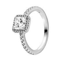 Anel Feminino de Prata 925 com Pedra de Coração - Tamanhos 6 ao 9