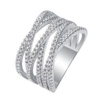 Anel Feminino De Prata 925 Moissanite Multi Banda Eternidade Anel De Declaração De Diamante Banhado