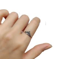 Anel Feminino de Prata 925 Triangulo Bolinhas Estilo Boho Chic Anel Feminino de Prata 925 Triangulo Bolinhas Estilo Boho Chic