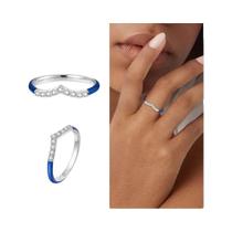 Anel Feminino De Prata Esterlina 925 Com Estrelas Luminosas E Olho De Cavalo Azul, Joia Fina De Alta