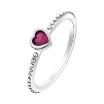 Anel Feminino De Prata Esterlina 925 Com Pedra De Coração Margarida Vermelho Rosa Azul Verde