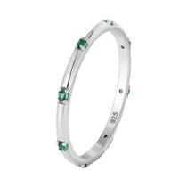 Anel Feminino De Prata Esterlina 925 Com Zircônia Dourada Lisa Branca Redonda Para Aniversário E