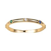 Anel Feminino De Prata Esterlina 925 Com Zircônia Dourada Lisa Branca Redonda Para Aniversário E
