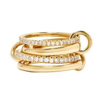 Anel Feminino De Prata Esterlina 925 Com Zircônia Entrelaçada Em Múltiplos Níveis, Joia Fina Para O