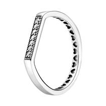 Anel Feminino De Prata Esterlina 925 Princesa Tiara Brilhante CZ Joias De Aniversário De Noivado