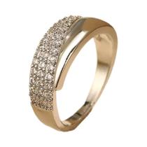 Anel Feminino de Sol em Aço Inoxidável Banhado a Ouro 18k com Pedra Natural