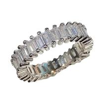 Anel Feminino De Zircônia Cúbica Branca Brilhante, Design Moderno E Elegante, Joia De Destaque Para