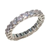 Anel Feminino De Zircônia Cúbica Branca Brilhante, Design Moderno E Elegante, Joia De Destaque Para