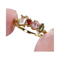 Anel Feminino De Zircônia Cúbica Dourada, Joia De Luxo Para Casamento E Festa, Anel Feminino Moderno Anel Feminino De Zircônia Cúbica Dourada, Joia De Luxo Para Casamento E Festa, Anel Feminino Moderno