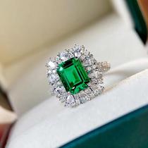 Anel Feminino De Zircônia Cúbica Verde, Joias Elegantes Para Festa De Aniversário De Casamento Anel Feminino De Zircônia Cúbica Verde, Joias Elegantes Para Festa De Aniversário De Casamento